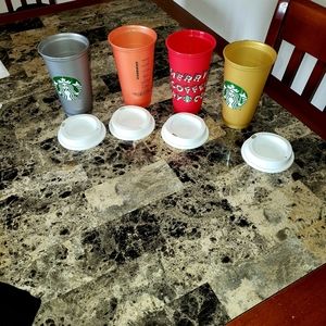 Starbucks hot and cold reusable coffee cups